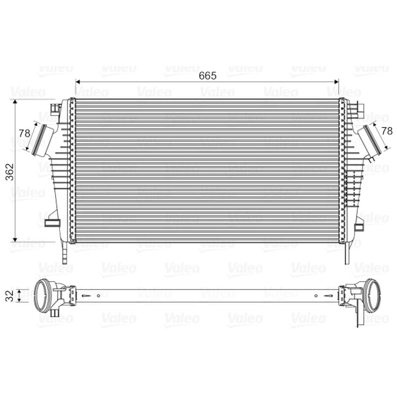 VALEO tarpinis suslėgto oro aušintuvas, kompresorius 818603 VALEO