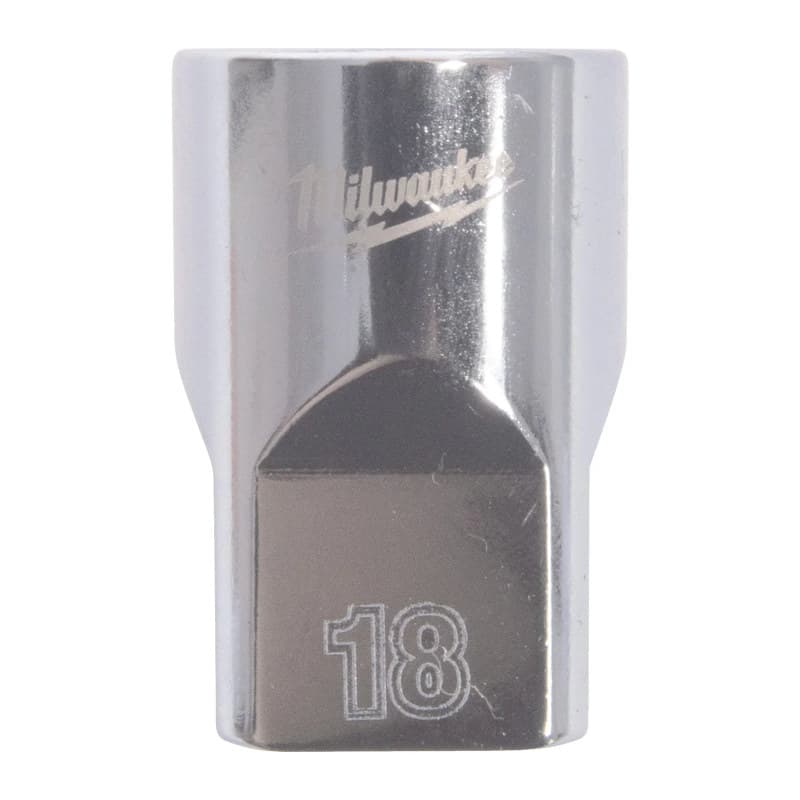 MILWAUKEE ½ col. metrinės sistemos standartinė 12-kampė galvutė – 1/2'' Drive Metric Standard 12-Point Socket – 18mm 4932498828