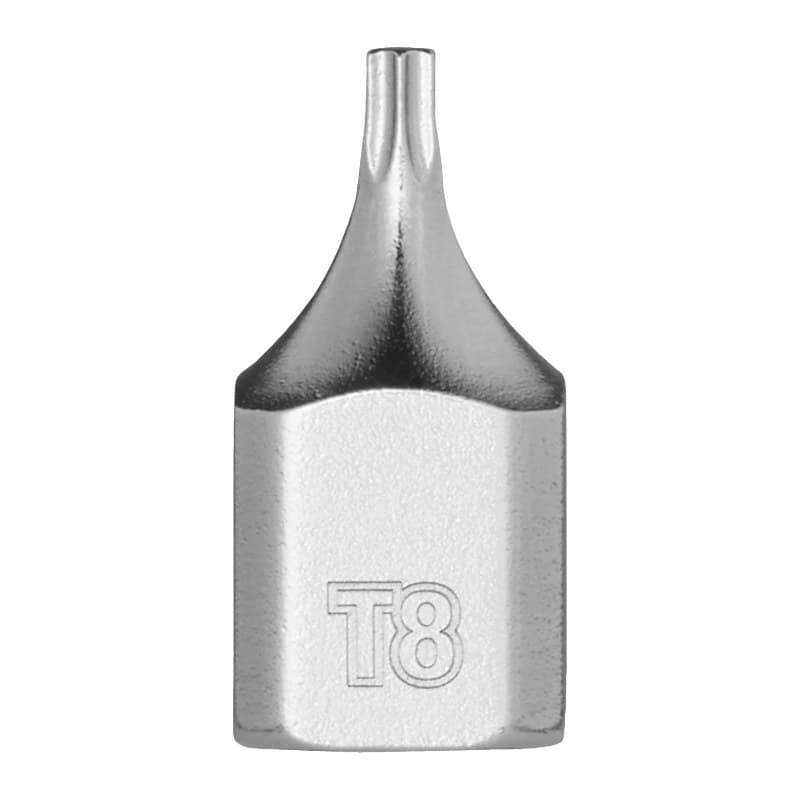 MILWAUKEE ¼″ trumpa TX antgalio galvutė – 1/4'' Drive T8 Torx Stubby Bit Socket 4932500462 MILWAUKEE