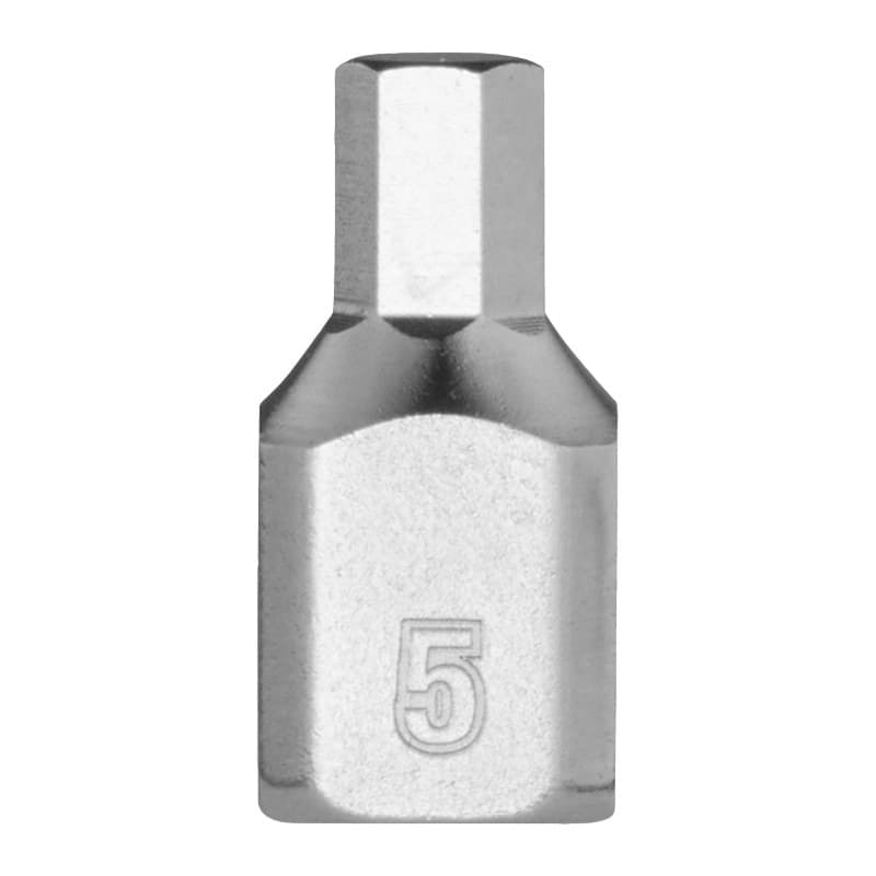 MILWAUKEE ¼″ trumpa metrinė HEX antgalio galvutė – 1/4'' Drive 5mm Hex Stubby Bit Socket 4932500477 MILWAUKEE