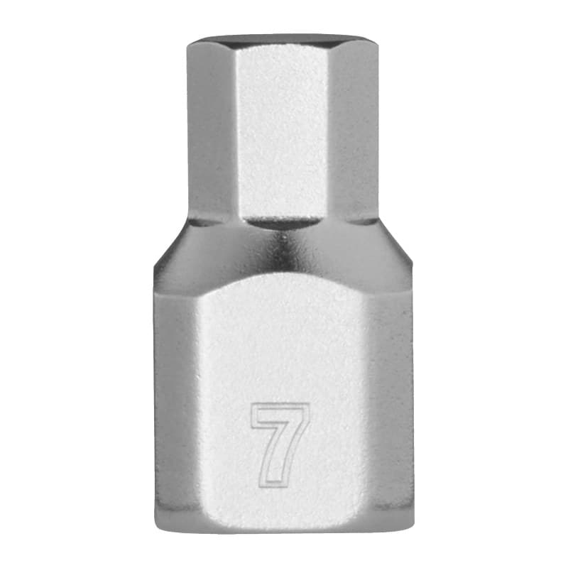 MILWAUKEE ¼″ trumpa metrinė HEX antgalio galvutė – 1/4'' Drive 7mm Hex Stubby Bit Socket 4932500479 MILWAUKEE