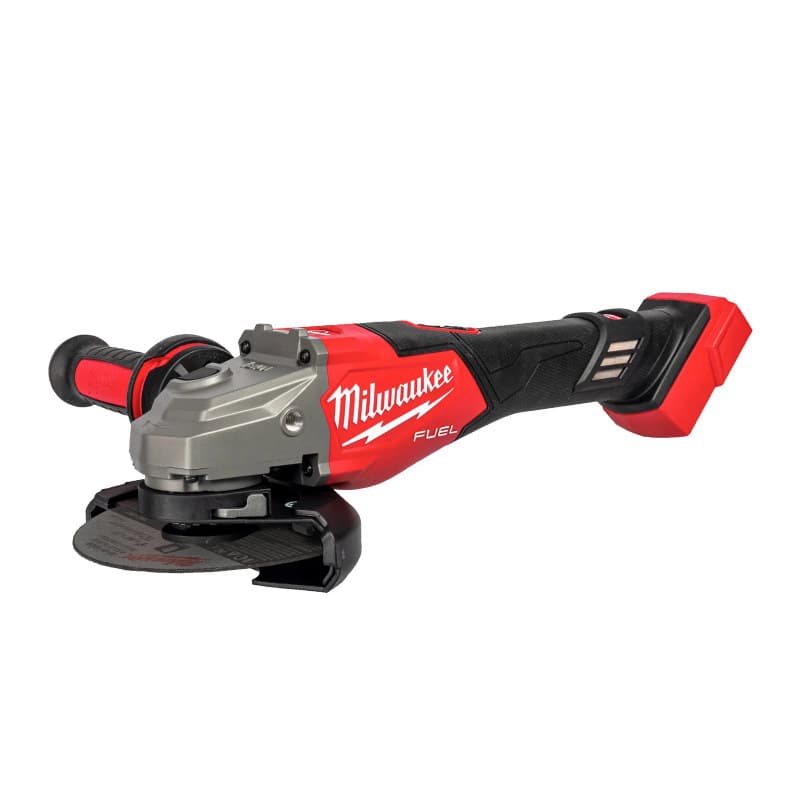MILWAUKEE M18 FUEL™ didelio našumo 125 mm šlifuoklis su stabdymo funkcija ir šliaužikliniu jungikliu – M18 FHSAG125XB2-0X 4933493415
