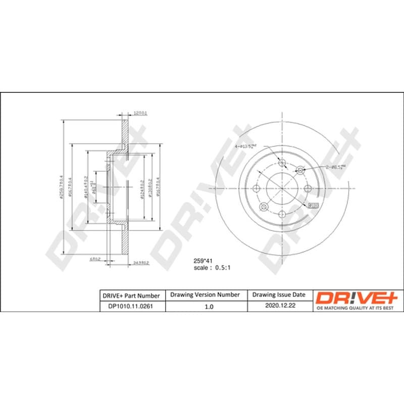 DRVE stabdžių diskas DP1010.11.0261