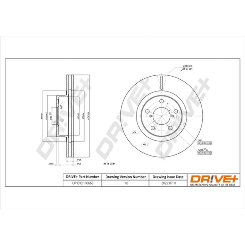 DRVE DP1010.11.0668 stabdžių diskas