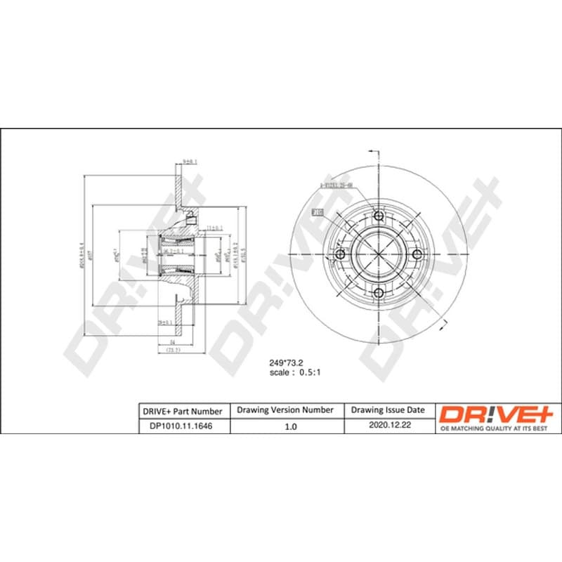 DRVE DP1010.11.1646 stabdžių diskas