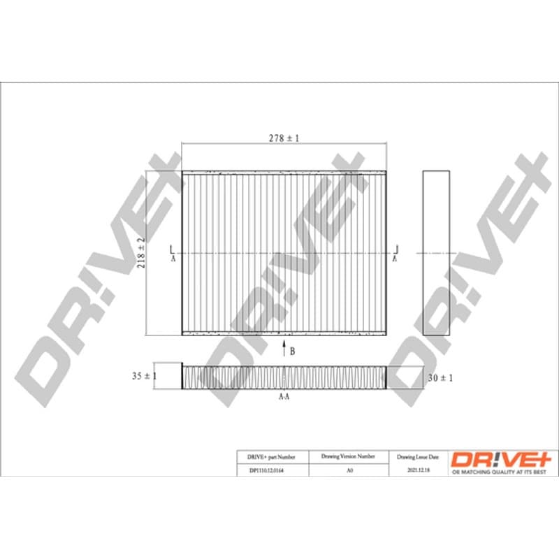 DRVE filtras, salono oras DP1110.12.0164