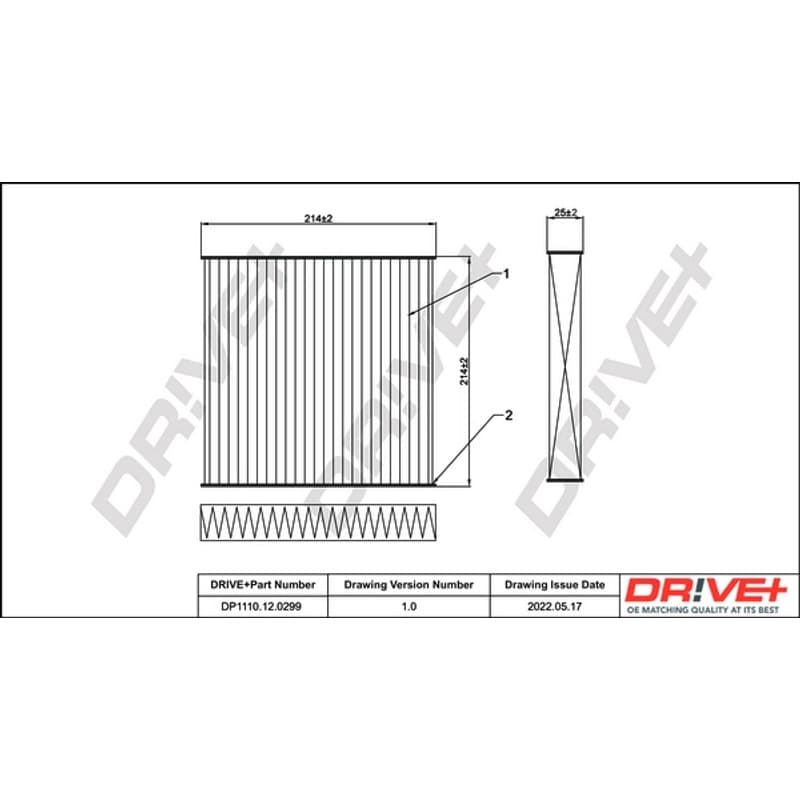 DRVE filtras, salono oras DP1110.12.0299