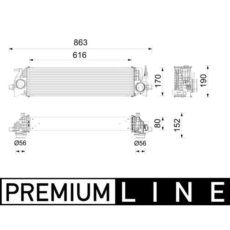MAHLE CI 736 000P tarpinis suslėgto oro aušintuvas, kompresorius