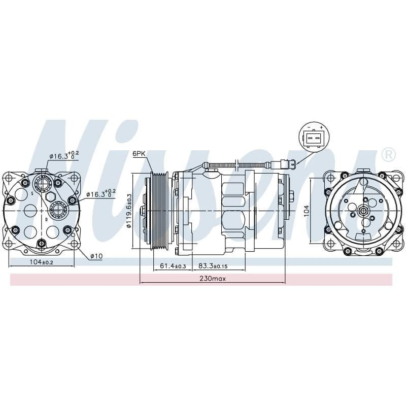 NISSENS kompresorius, oro kondicionierius 89055 NISS