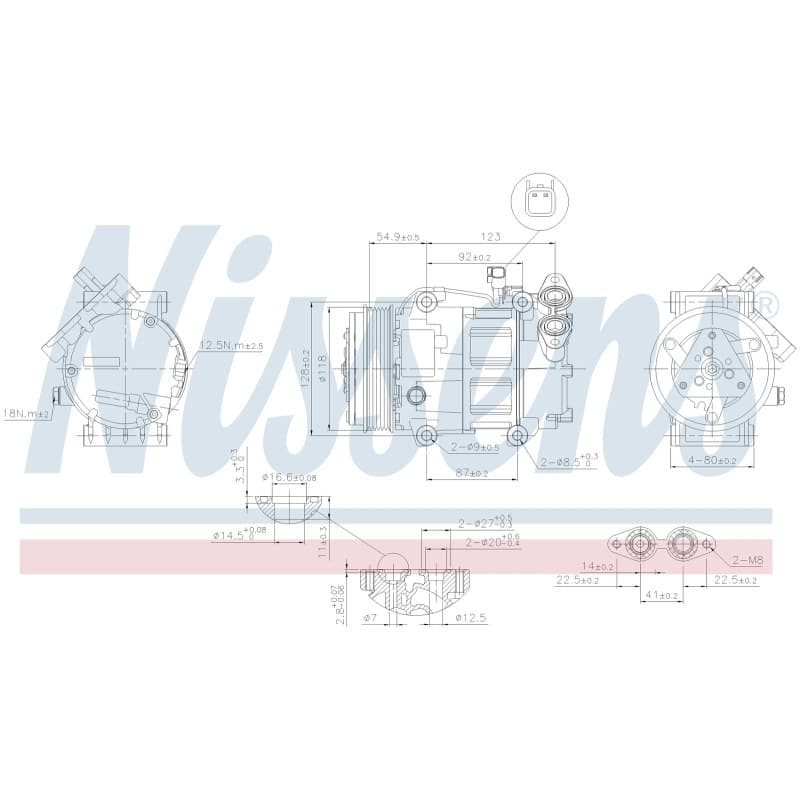 NISSENS kompresorius, oro kondicionierius 89336 NISS