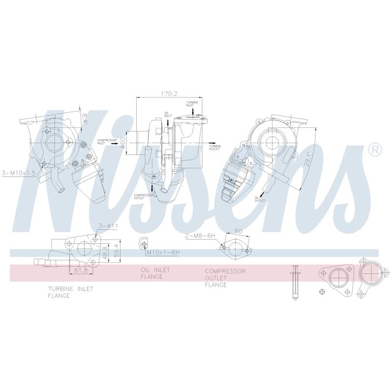 NISSENS kompresorius, įkrovimo sistema 93629 NISS