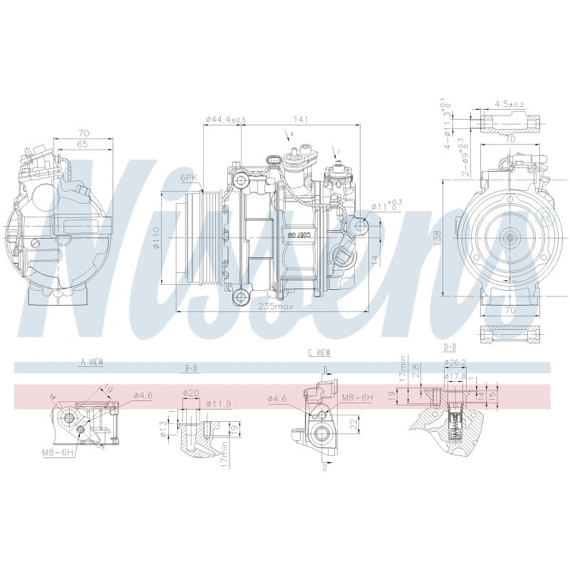 NISSENS kompresorius, oro kondicionierius 890749 NISS