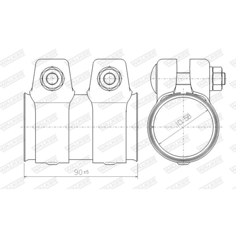 WALKER vamzdžių sujungimas, išmetimo sistema 80717 WALKER