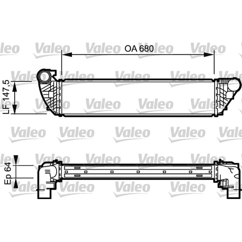 VALEO tarpinis suslėgto oro aušintuvas, kompresorius 817828 VALEO
