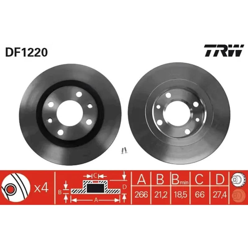 TRW stabdžių diskas DF1220