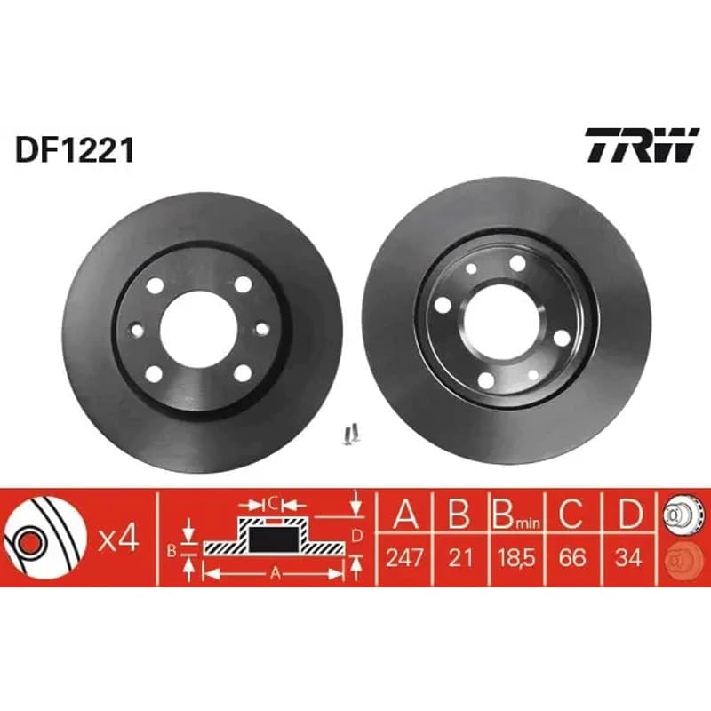TRW stabdžių diskas DF1221