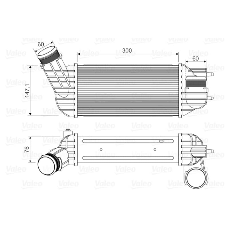 VALEO tarpinis suslėgto oro aušintuvas, kompresorius 818345 VALEO