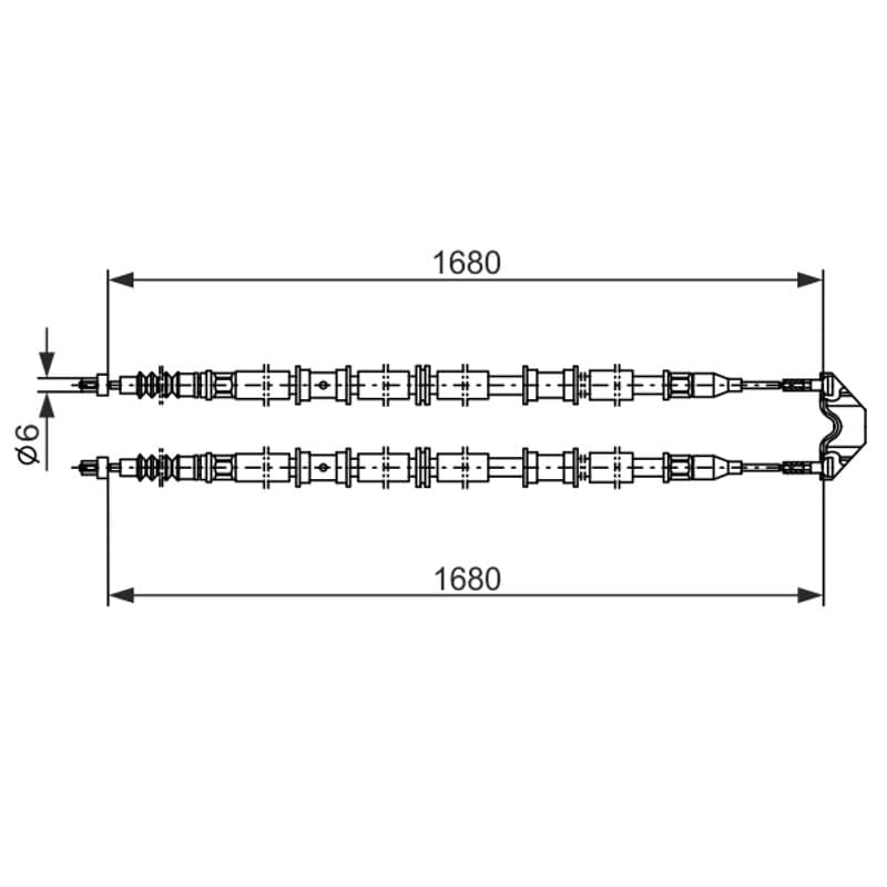 BOSCH 1 987 482 107 trosas, stovėjimo stabdys