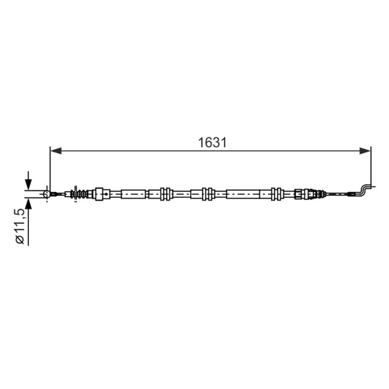 BOSCH 1 987 482 376 trosas, stovėjimo stabdys