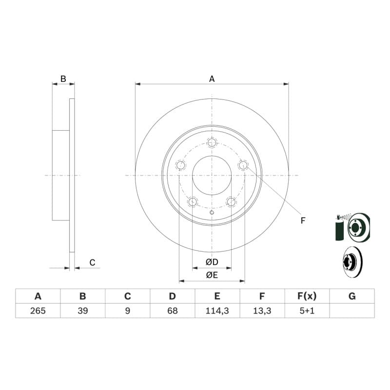 BOSCH 0 986 479 E54 stabdžių diskas
