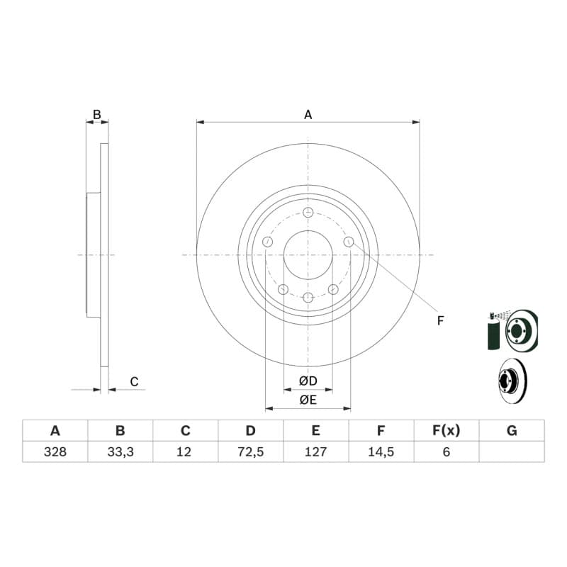 BOSCH 0 986 479 E57 stabdžių diskas