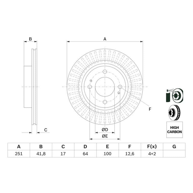 BOSCH 0 986 479 F14 stabdžių diskas