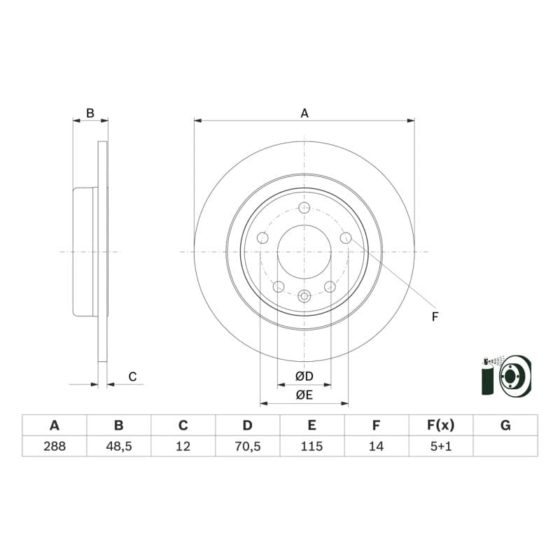 BOSCH 0 986 479 F83 stabdžių diskas
