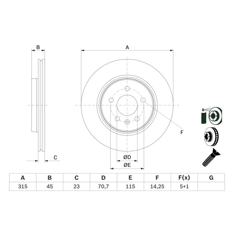 BOSCH 0 986 479 F85 stabdžių diskas