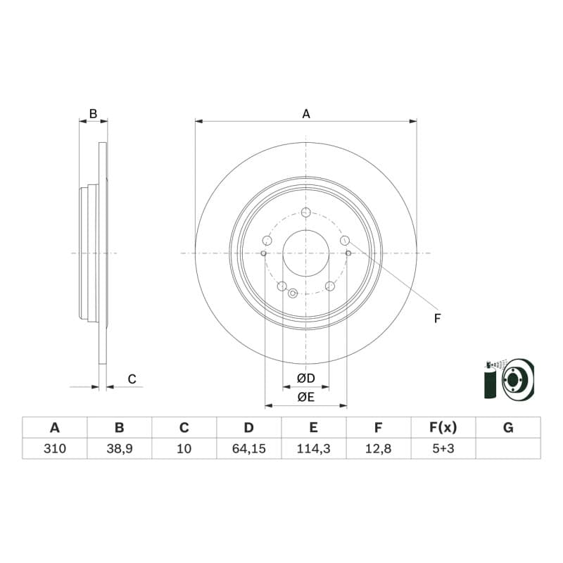 BOSCH 0 986 479 G18 stabdžių diskas