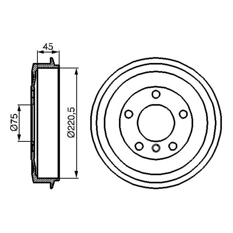 BOSCH 0 986 477 043 stabdžių būgnas