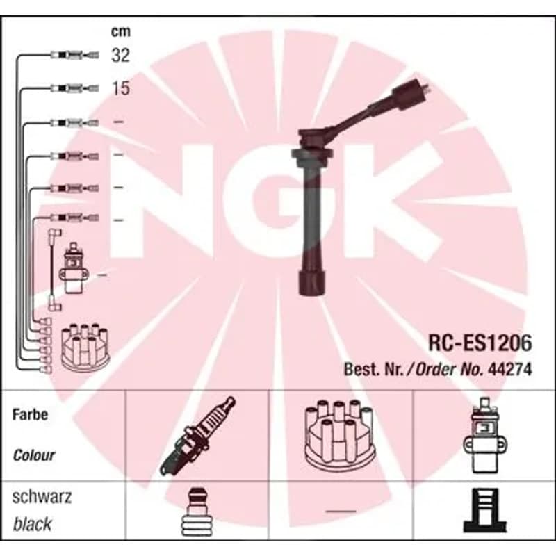 NGK uždegimo laido komplektas 44274 RC-ES1206