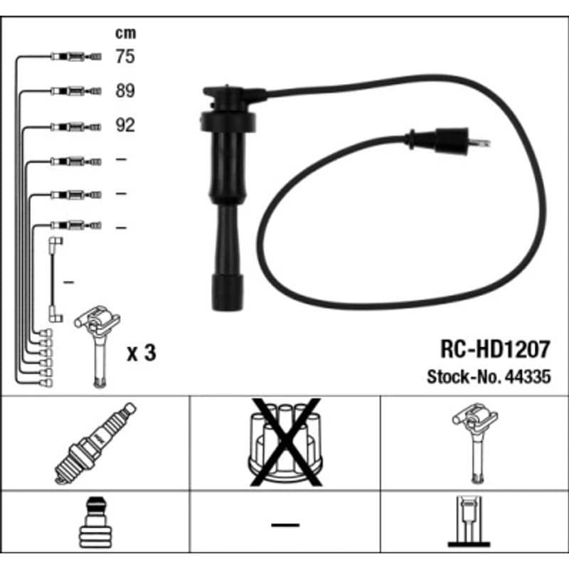 NGK uždegimo laido komplektas 44335 RC-HD1207