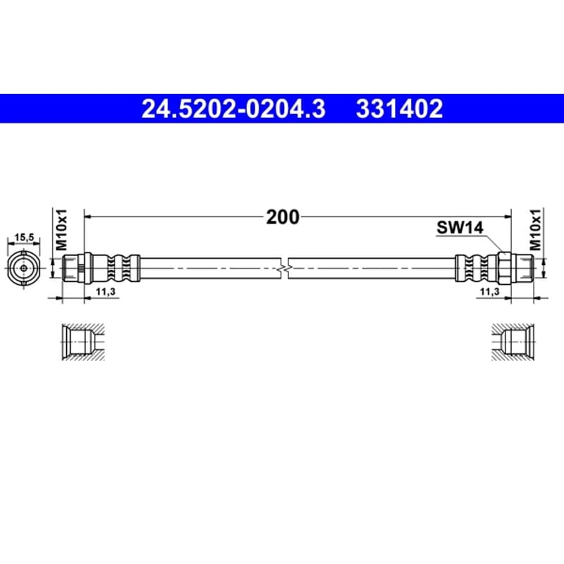 ATE stabdžių žarnelė 24.5202-0204.3