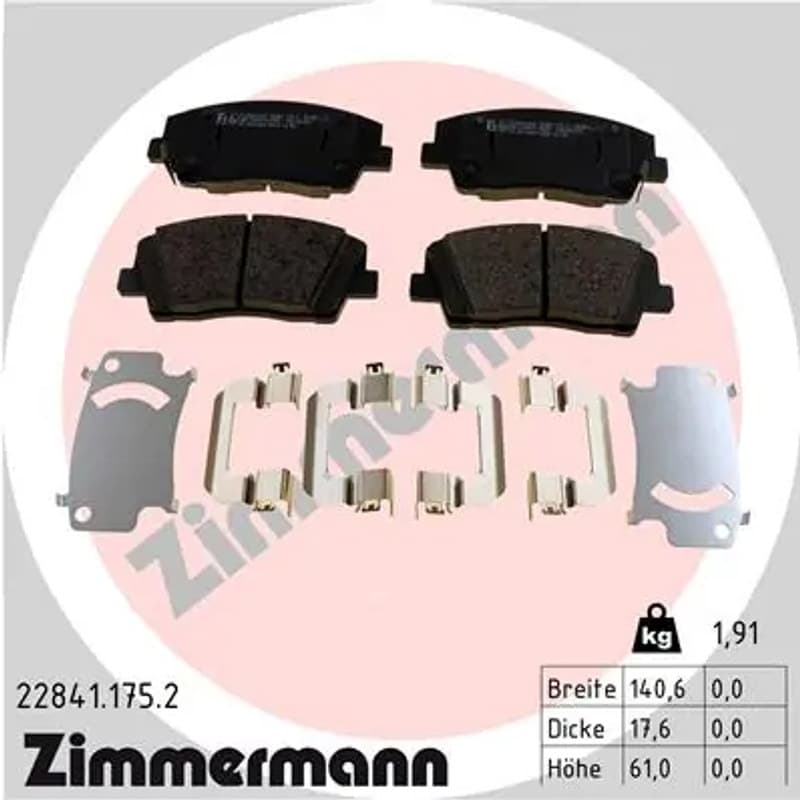 ZIMMERMANN stabdžių trinkelių rinkinys, diskinis stabdys 22841.175.2