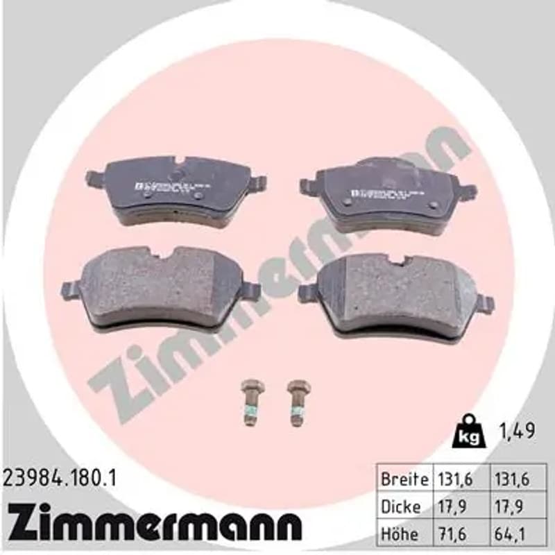 ZIMMERMANN stabdžių trinkelių rinkinys, diskinis stabdys 23984.180.1