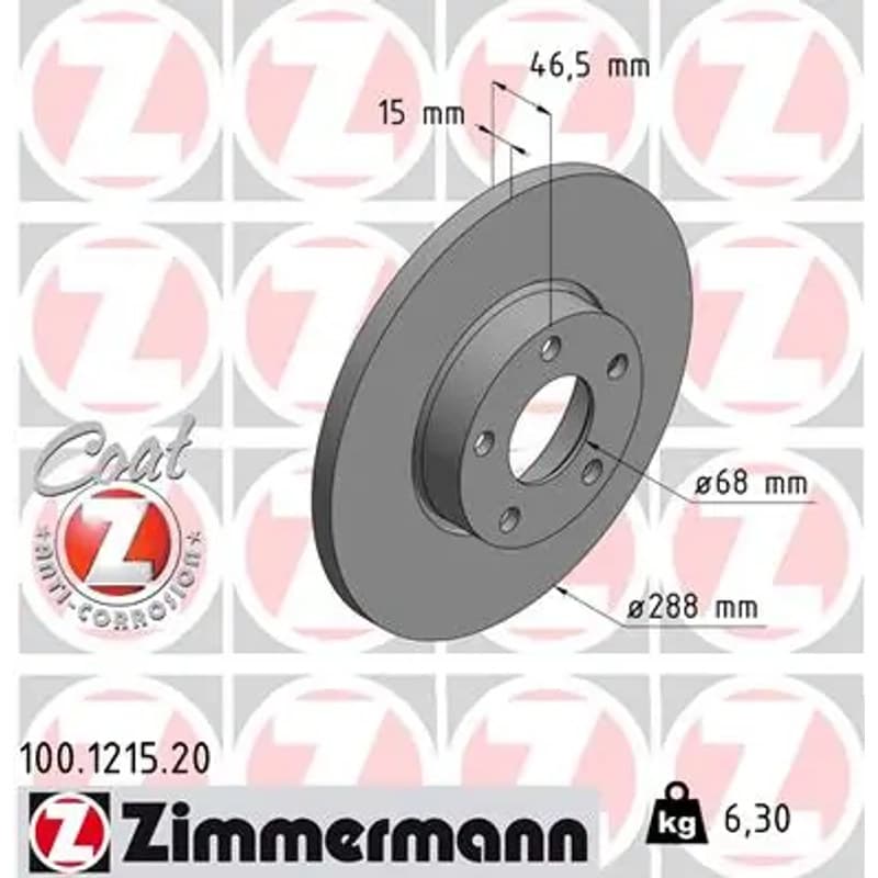 ZIMMERMANN stabdžių diskas 100-1215-20