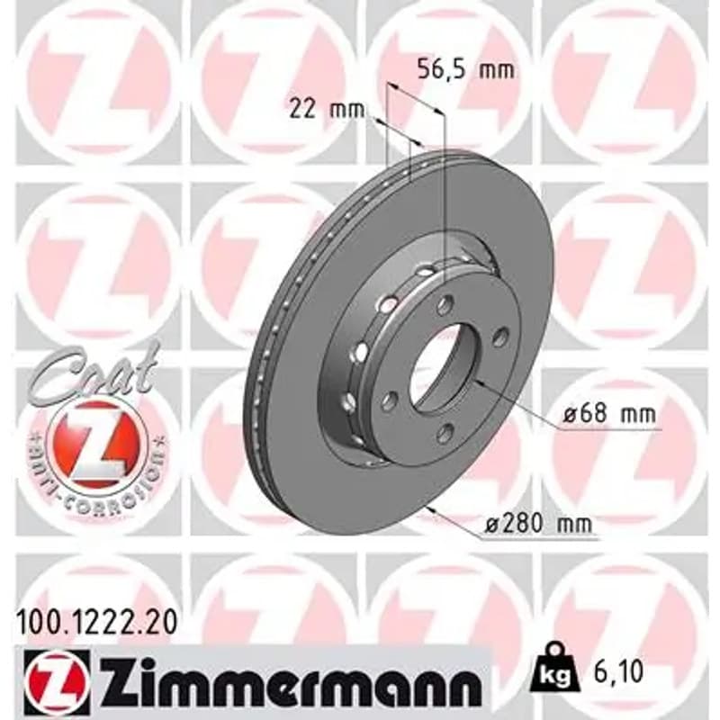 ZIMMERMANN stabdžių diskas 100-1222-20