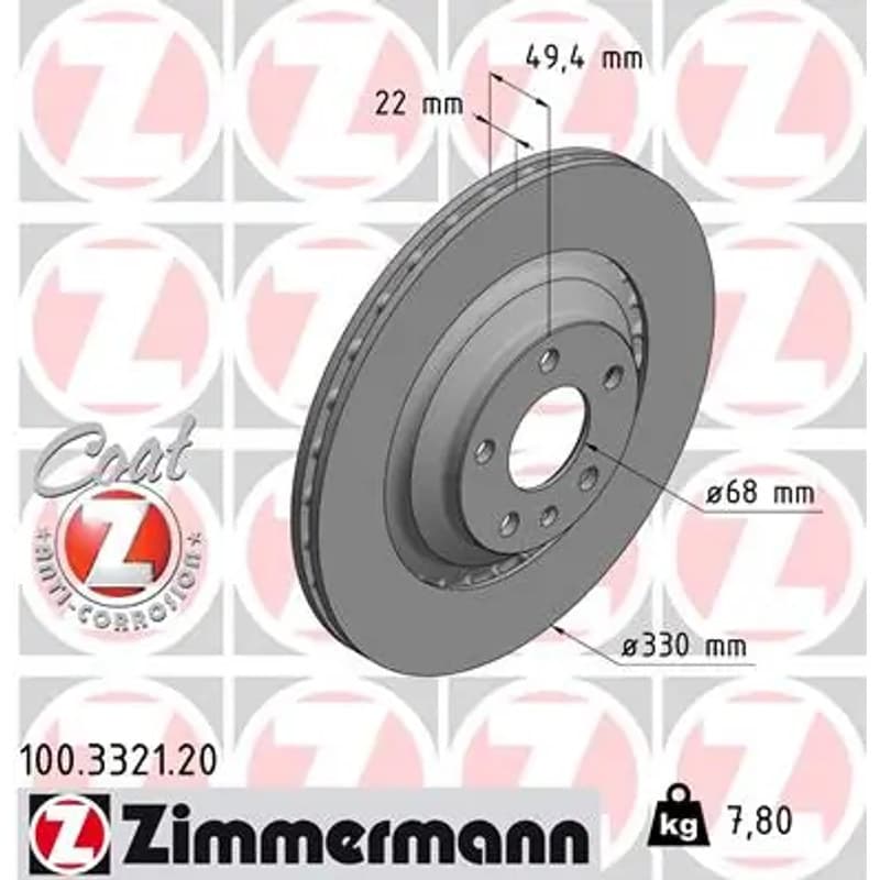 ZIMMERMANN stabdžių diskas 100-3321-20