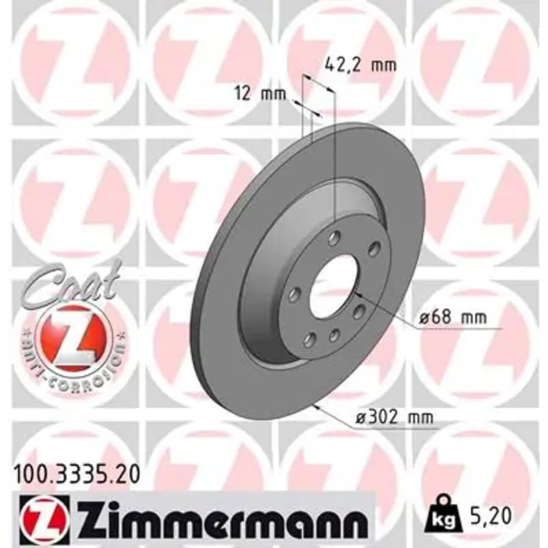 ZIMMERMANN stabdžių diskas 100-3335-20