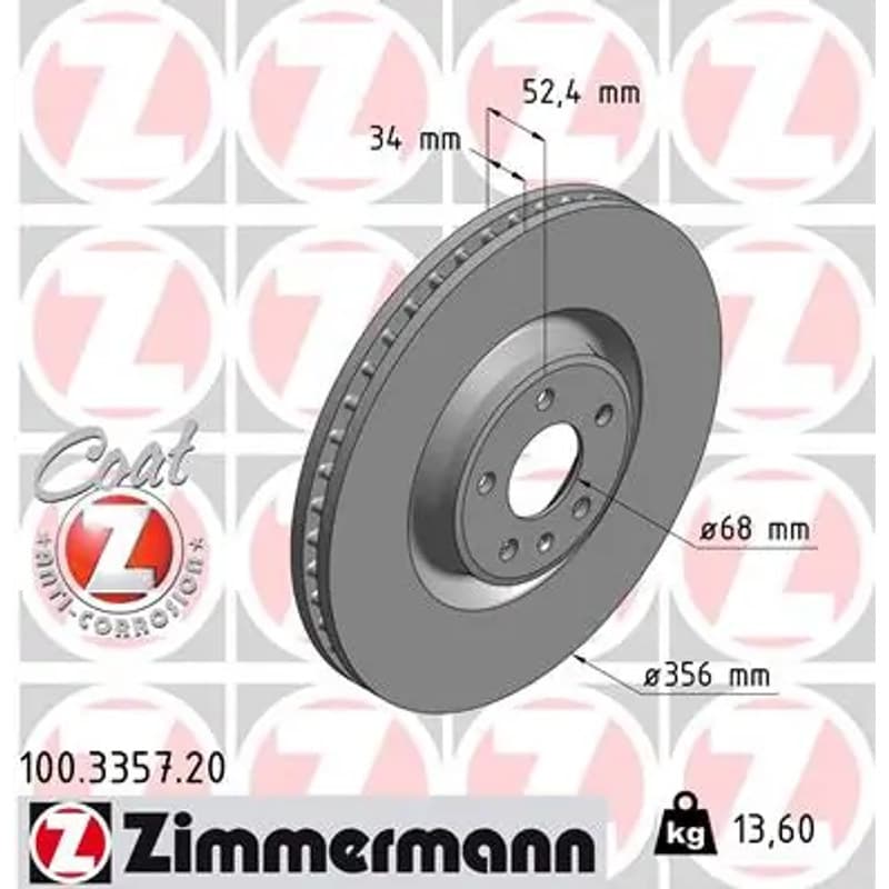 ZIMMERMANN stabdžių diskas 100-3357-20