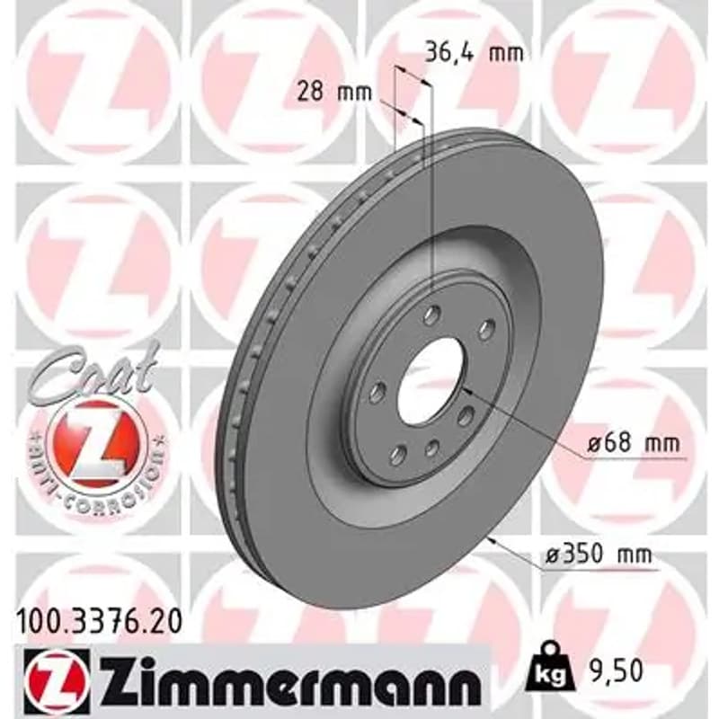 ZIMMERMANN stabdžių diskas 100-3376-20