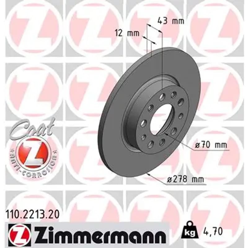 ZIMMERMANN stabdžių diskas 110-2213-20