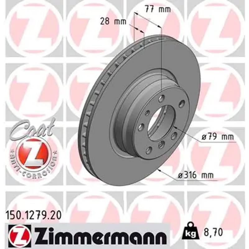 ZIMMERMANN stabdžių diskas 150-1279-20