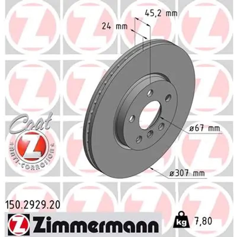 ZIMMERMANN stabdžių diskas 150-2929-20