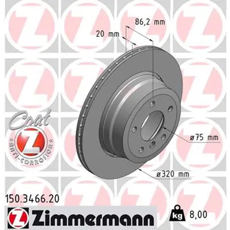 ZIMMERMANN stabdžių diskas 150-3466-20