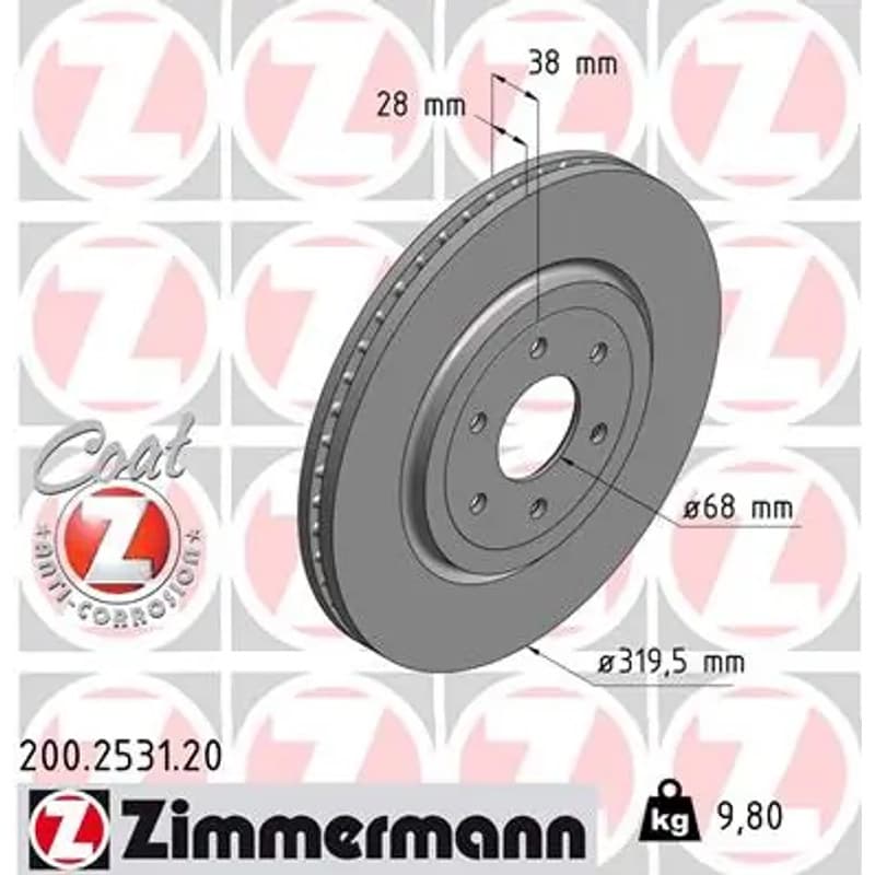 ZIMMERMANN stabdžių diskas 200-2531-20