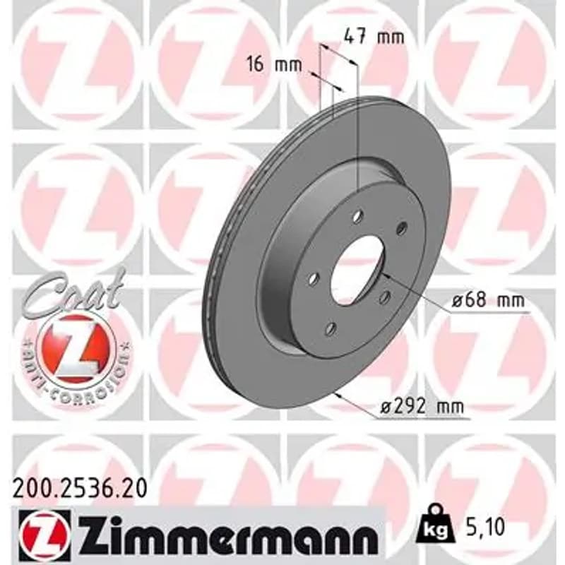 ZIMMERMANN stabdžių diskas 200-2536-20