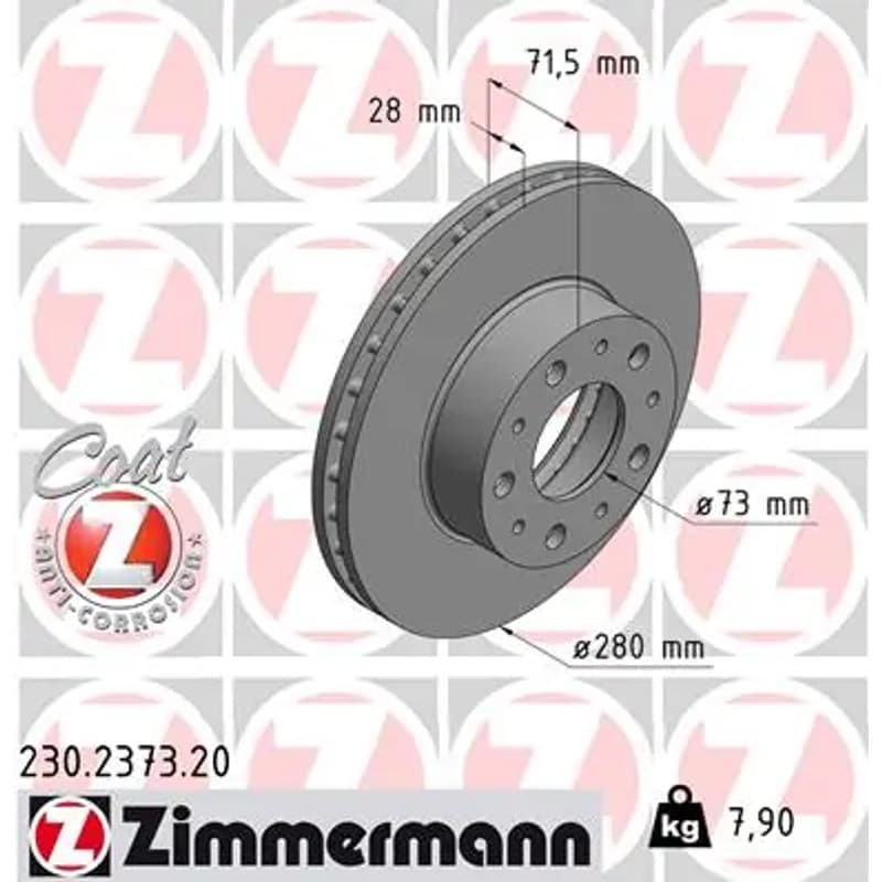 ZIMMERMANN stabdžių diskas 230-2373-20
