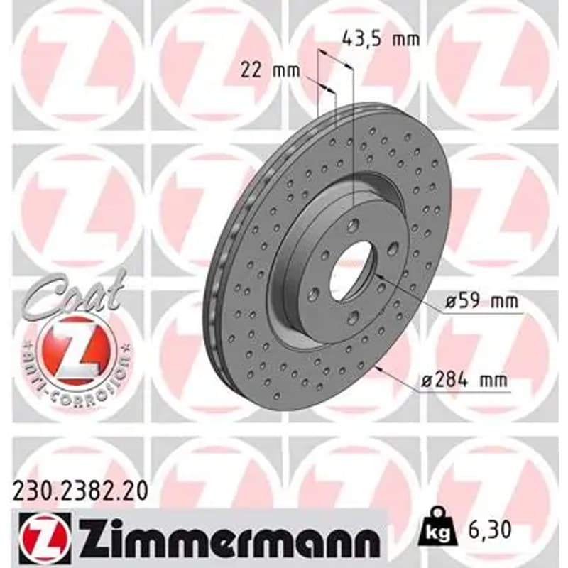ZIMMERMANN stabdžių diskas 230-2382-20