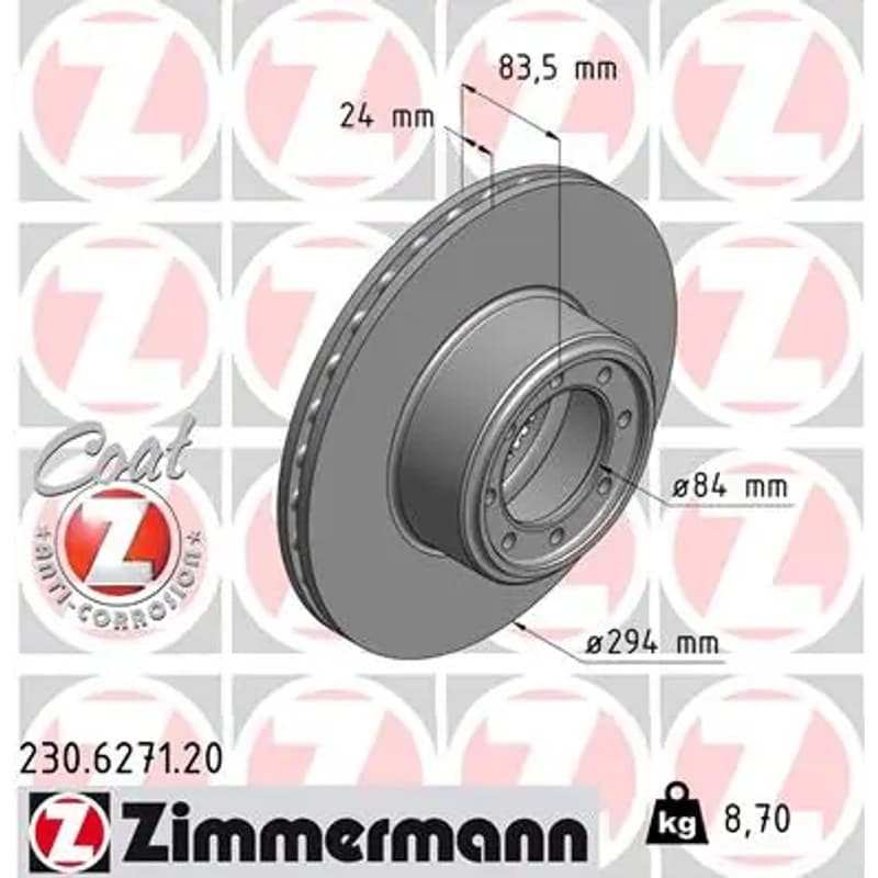 ZIMMERMANN stabdžių diskas 230-6271-20